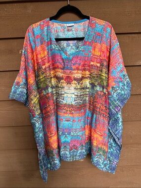 Sevya Handmade Bright Multicolor V-Neck Boho Tunic Top